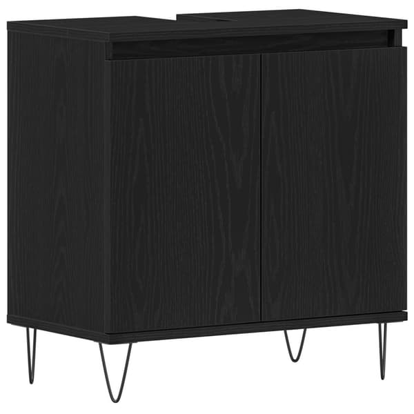vidaXL Baderomsskap Svart Eik 58x33x60 cm Konstruert Tre