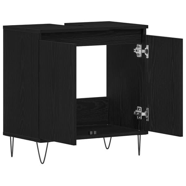 vidaXL Baderomsskap Svart Eik 58x33x60 cm Konstruert Tre