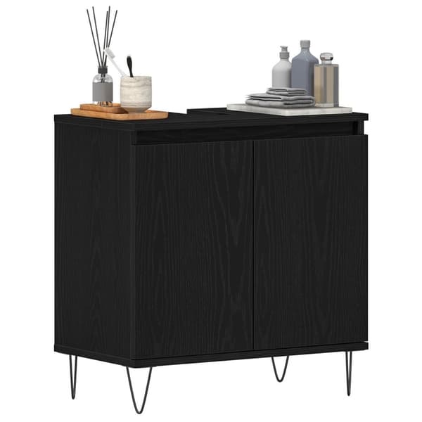 vidaXL Baderomsskap Svart Eik 58x33x60 cm Konstruert Tre