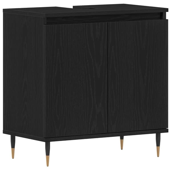 vidaXL kylpyhuoneen pesuallas kaappi Musta tammi 58x33x60 cm Tekninen puu