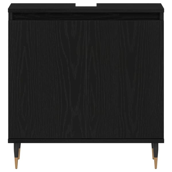 vidaXL kylpyhuoneen pesuallas kaappi Musta tammi 58x33x60 cm Tekninen puu