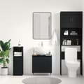 Miniatyrbilde 5 av 11: vidaXL badekabinett svart eik 58x33x60 cm konstruert tre