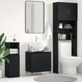 Miniatyrbilde 2 av 11: vidaXL badekabinett svart eik 58x33x60 cm konstruert tre