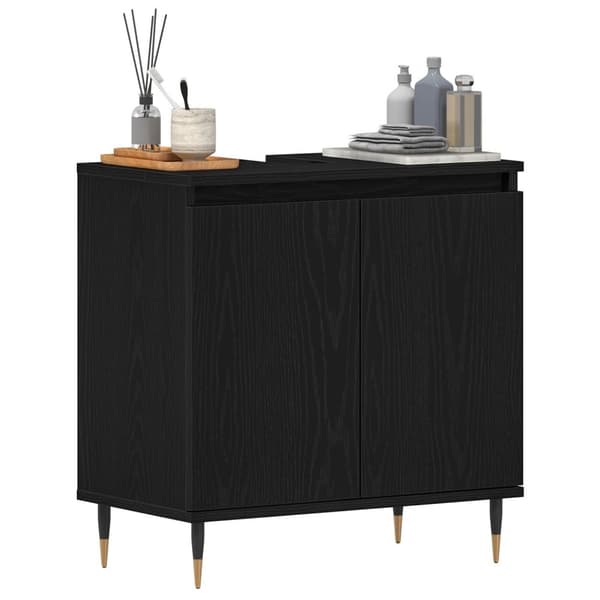 vidaXL badekabinett svart eik 58x33x60 cm konstruert tre