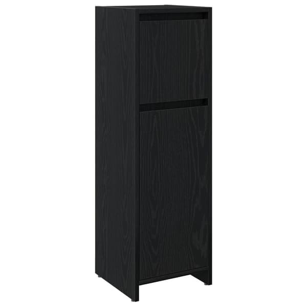 vidaXL Kylpyhuonekaappi Musta Tammi 30x30x95 cm Tekninen Puu