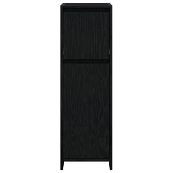 vidaXL Kylpyhuonekaappi Musta Tammi 30x30x95 cm Tekninen Puu