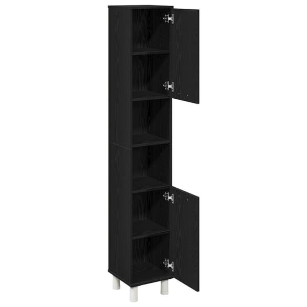 vidaXL Badekabinett Svart Eik 30x30x179 cm Bygget av Tre