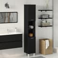 Miniatyrbilde 2 av 11: vidaXL Badekabinett Svart Eik 30x30x179 cm Bygget av Tre