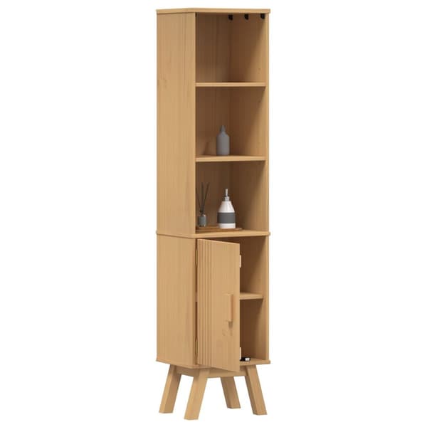 vidaXL Baderomsskap Brun 35x30x159 cm Solid Furutre
