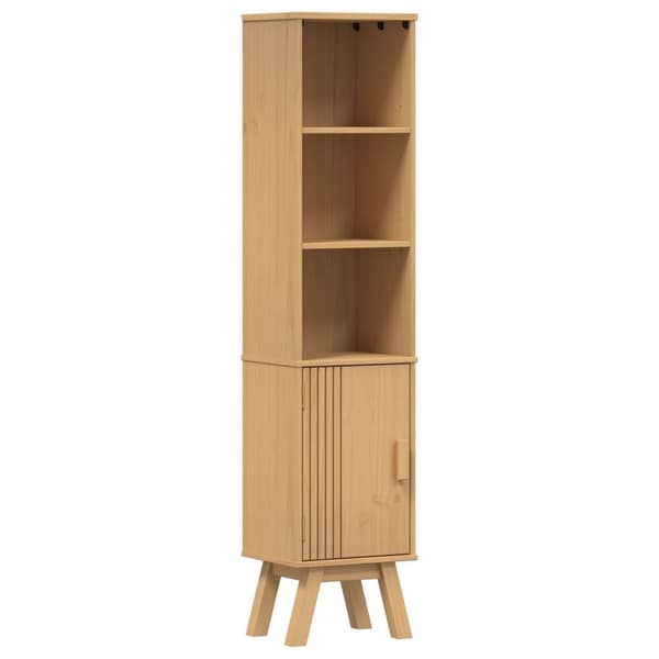 vidaXL Baderomsskap Brun 35x30x159 cm Solid Furutre