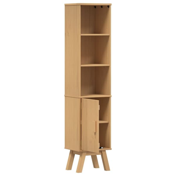 vidaXL Baderomsskap Brun 35x30x159 cm Solid Furutre