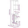 Miniatyrbilde 11 av 11: vidaXL Baderomsskap Brun 35x30x159 cm Solid Furutre