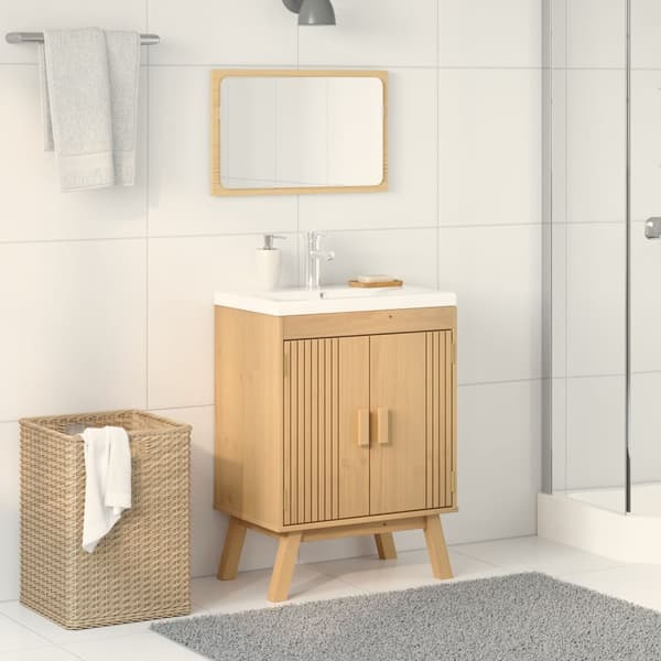 vidaXL Pesualtaiden Aluskaappi 114x43x73,5 cm Täysipuu Mänty