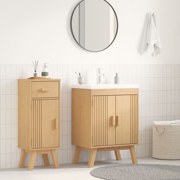 vidaXL Pesualtaiden Aluskaappi 114x43x73,5 cm Täysipuu Mänty
