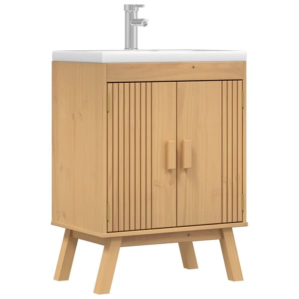 vidaXL Pesualtaiden Aluskaappi 114x43x73,5 cm Täysipuu Mänty