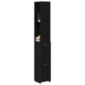 Miniatyrbilde 3 av 11: vidaXL Baderomsskap i Svart Eik 25x25x170 cm Laget av Tre