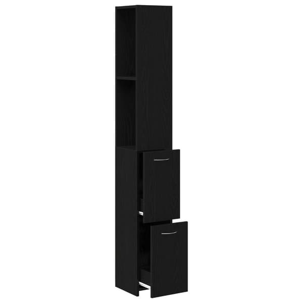 vidaXL Baderomsskap i Svart Eik 25x25x170 cm Laget av Tre