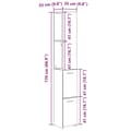 Miniatyrbilde 11 av 11: vidaXL Baderomsskap i Svart Eik 25x25x170 cm Laget av Tre