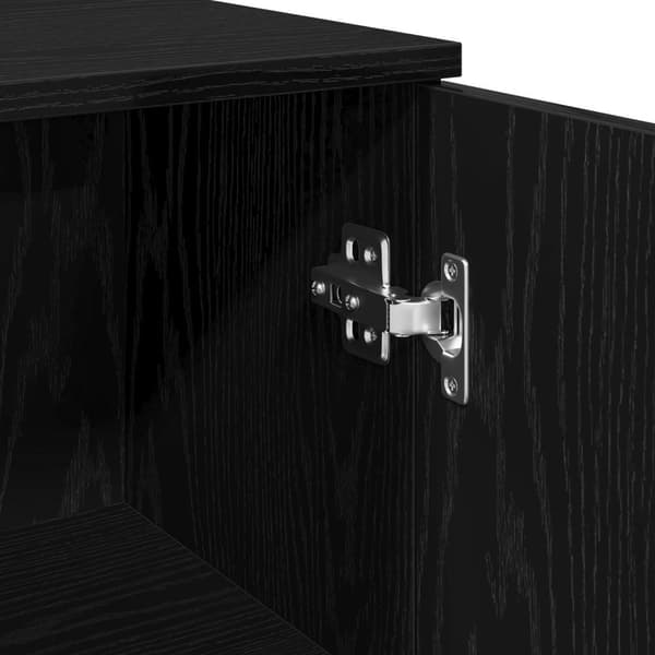 vidaXL Baderomsskap Svart Eik 30x30x190 cm Lagd av konstruert tre