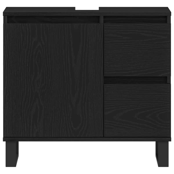 vidaXL Baderomsvaskskap Svart Eik 65x33x60 cm Konstruert Tre