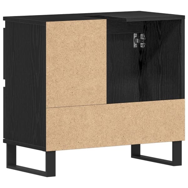 vidaXL Baderomsvaskskap Svart Eik 65x33x60 cm Konstruert Tre