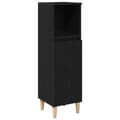 Miniatyrbilde 4 av 11: vidaXL Baderomsskap Svart Eik 30x30x100 cm Konstruert Tre