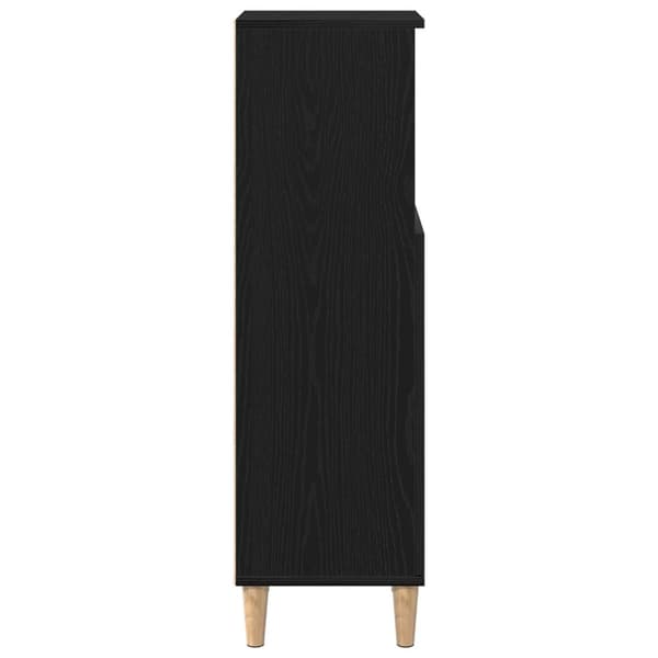 vidaXL Badeværelsesskab Sort egetræ Konstrueret træ 30x30x100 cm