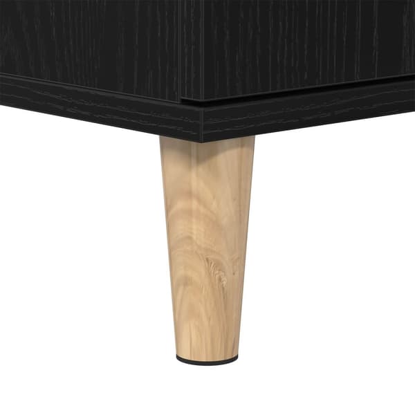 vidaXL Badeværelsesskab Sort egetræ Konstrueret træ 30x30x100 cm