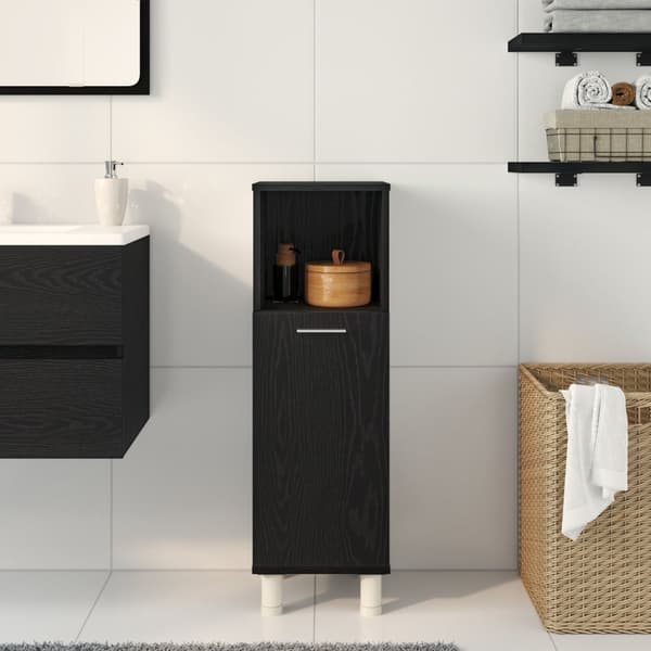 vidaXL Baderomsskap i Svart Eik 30x30x95 cm Laget av Tre