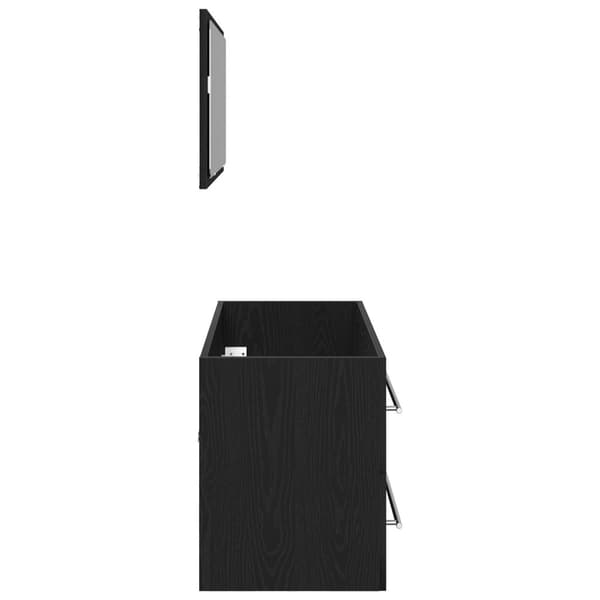 vidaXL Pesukaluste peilillä Musta tammi 90x45x1,5 cm Tekninen puu