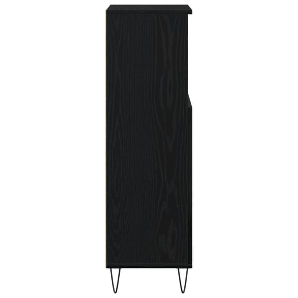 vidaXL Kylpyhuonekaappi Musta Tammi 30x30x100 cm Tekninen Puu