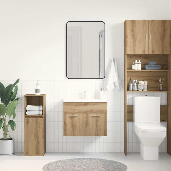 vidaXL badeværelsesvaskeskab 60x38,5x46 cm konstrueret træ kunsteg