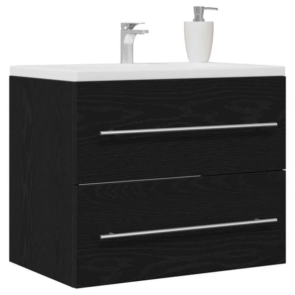 vidaXL badeværelsesvaskeskab 60x38,5x48 cm konstrueret træ sort egetræ