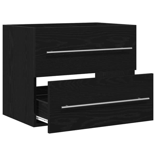 vidaXL badeværelsesvaskeskab 60x38,5x48 cm konstrueret træ sort egetræ