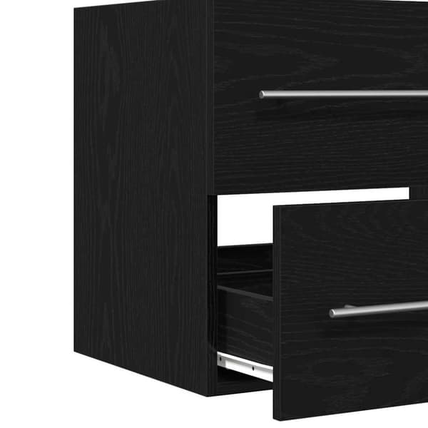 vidaXL badeværelsesvaskeskab 60x38,5x48 cm konstrueret træ sort egetræ