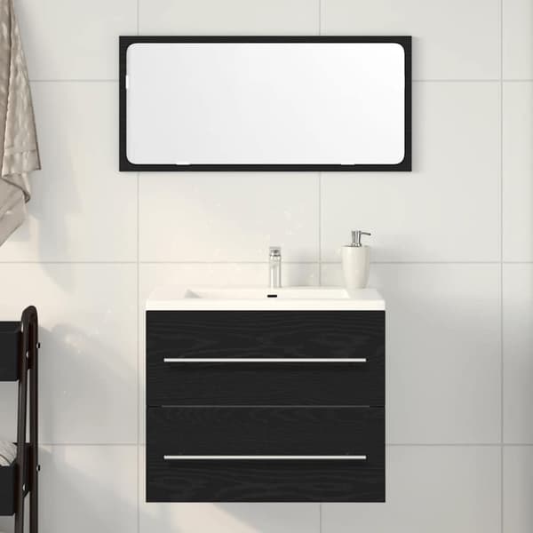 vidaXL Badeservantskap svart eik 60x38,5x48 cm konstruert tre