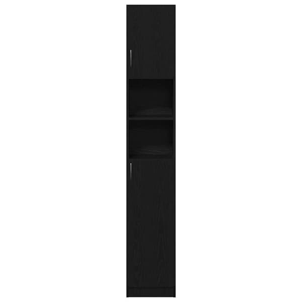 vidaXL Baderomsskap svart eik 32x25,5x190 cm konstruert tre
