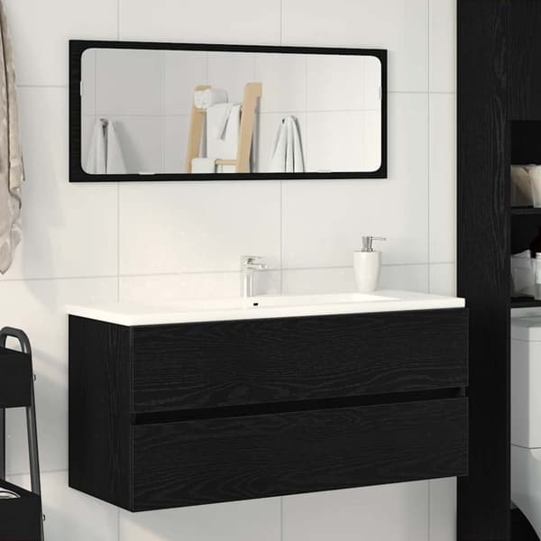 vidaXL Allaskaappi musta tammi 100x38,5x45 cm tekninen puu