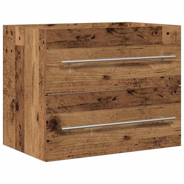 vidaXL badeværelsesvaskeskab 60x38,5x48 cm konstrueret træ gammelt træ