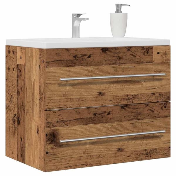 vidaXL badeværelsesvaskeskab 60x38,5x48 cm konstrueret træ gammelt træ