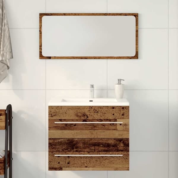 vidaXL badeværelsesvaskeskab 60x38,5x48 cm konstrueret træ gammelt træ