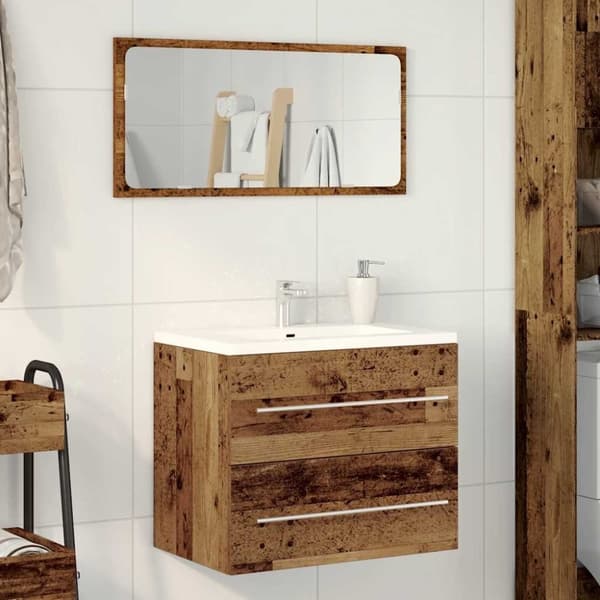 vidaXL Baderomsvaskskap gammelt tre 60x38,5x48 cm konstruert tre