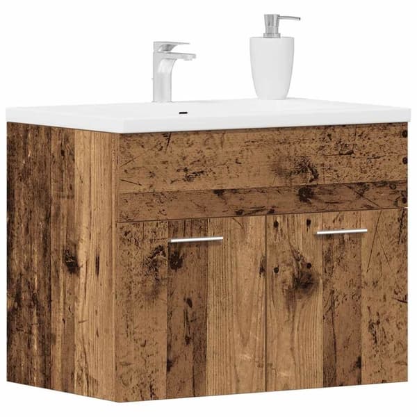 vidaXL badeværelsesvaskeskab 60x38,5x46 cm konstrueret træ antikt træ