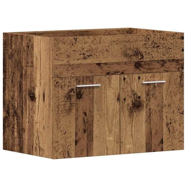 vidaXL badeværelsesvaskeskab 60x38,5x46 cm konstrueret træ antikt træ