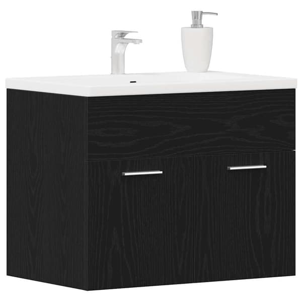 vidaXL Baderomsvaskskap svart eik 60x38,5x46 cm konstruert tre