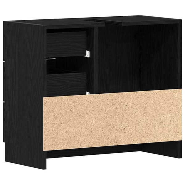 vidaXL underskab til håndvask 63x30x54 cm konstrueret træ sort egetræ