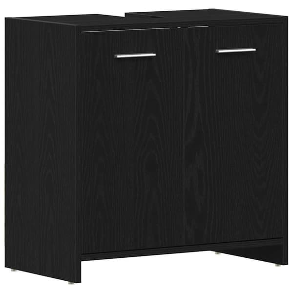 vidaXL Kylpyhuoneen pesuallaskaappi musta tammi 60x33x60 cm