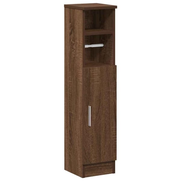 vidaXL Baderomsskap med rulleholder brun eik 20,5x22x90 cm
