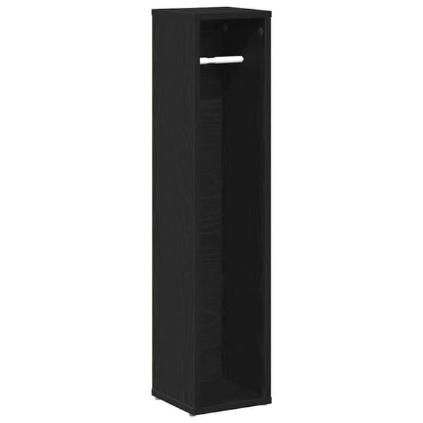 vidaXL badeværelsesskab med rulleholder 20,5x20x90 cm sort