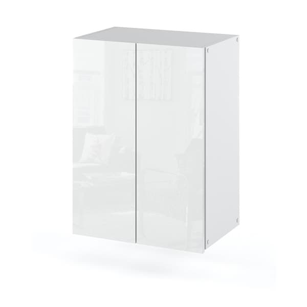 Kylpyhuonekaappi Riippuva valkoinen kiiltävä 40 CM Kylpyhuonepylväs kylpyhuoneeseen
